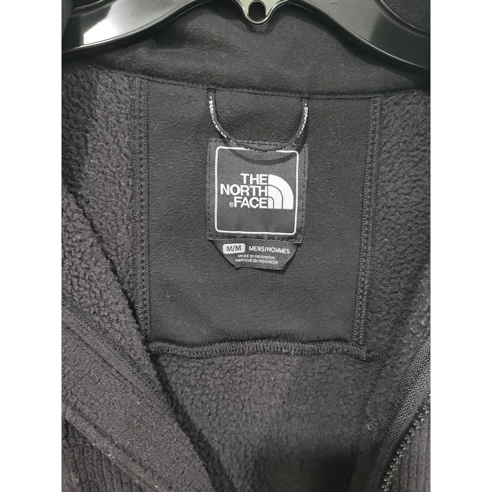The North Face Mens Black Full Zip Grid Fleece Jacket Size Medium M Textured #23